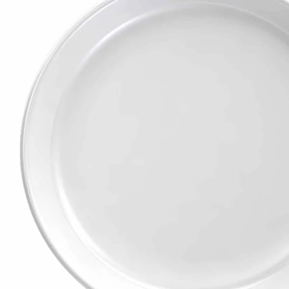 Plato llano de porcelana de diseño moderno blanco, 24 piezas - Ártico Viadurini