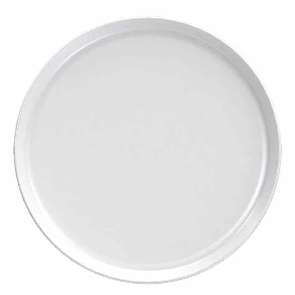 Plato llano de porcelana de diseño moderno blanco, 24 piezas - Ártico Viadurini