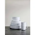 Plato llano de porcelana de diseño moderno blanco, 24 piezas - Ártico Viadurini