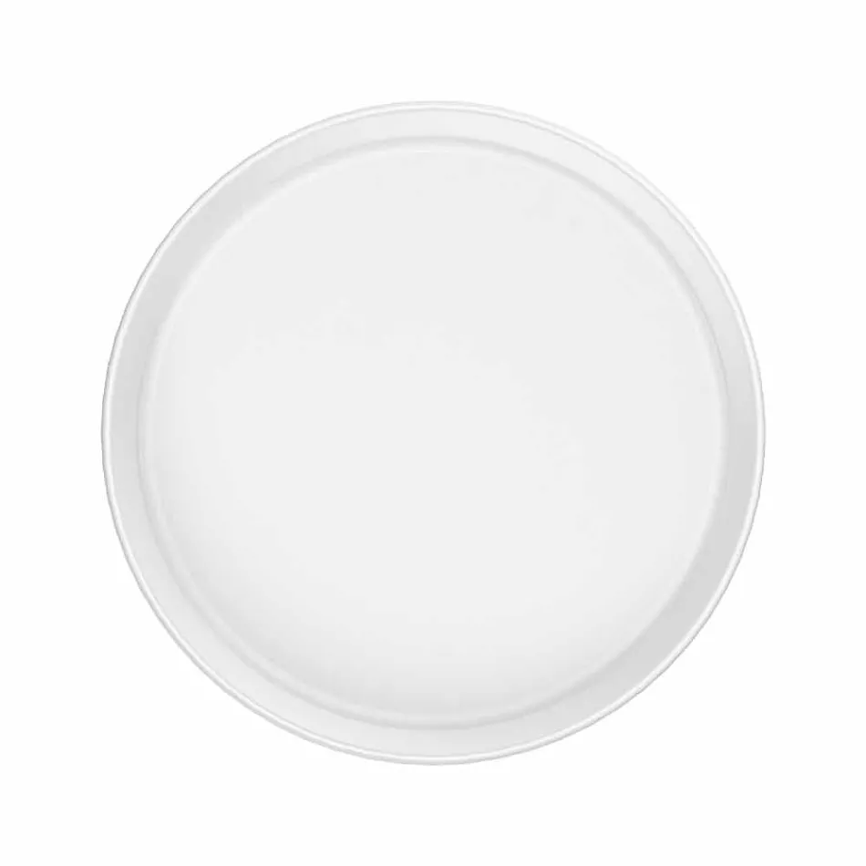 Plato llano de porcelana de diseño moderno blanco, 24 piezas - Ártico Viadurini