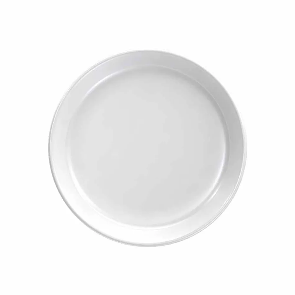 Plato llano de porcelana de diseño moderno blanco, 24 piezas - Ártico Viadurini