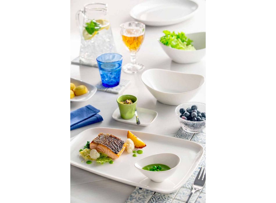 Set de platos modernos de aperitivo de porcelana 36 piezas - Nalah Viadurini