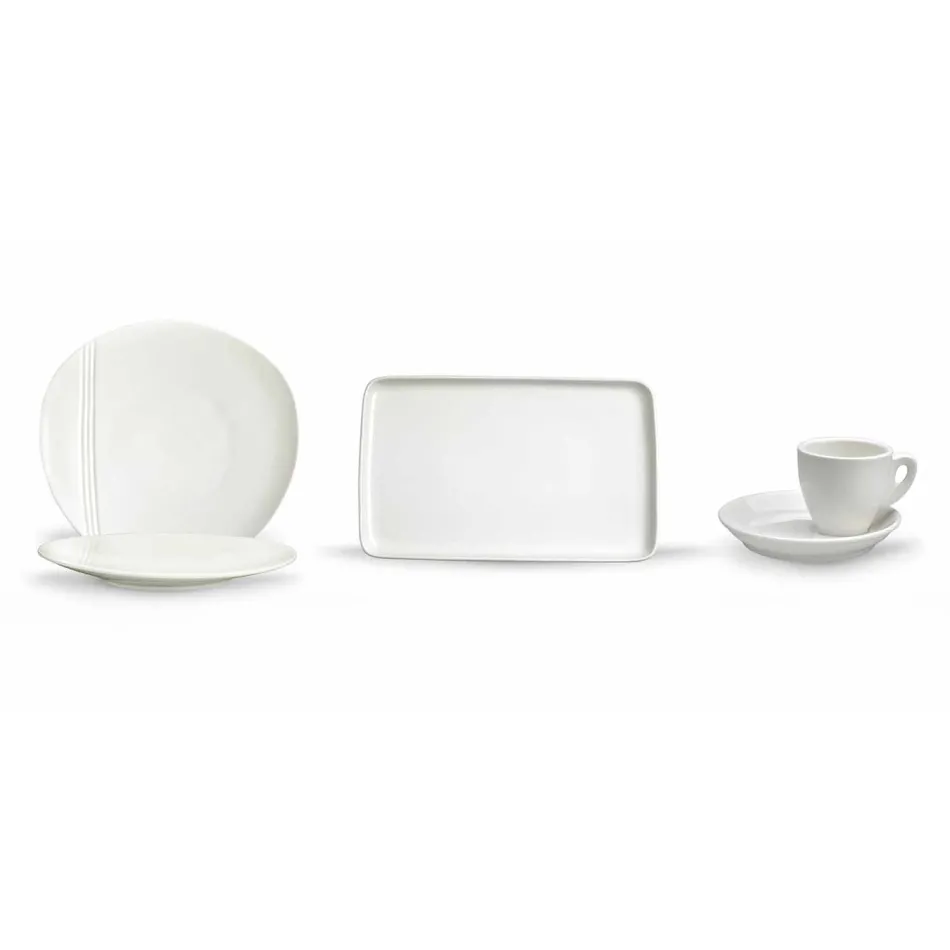 Set de platos modernos de aperitivo de porcelana 36 piezas - Nalah Viadurini