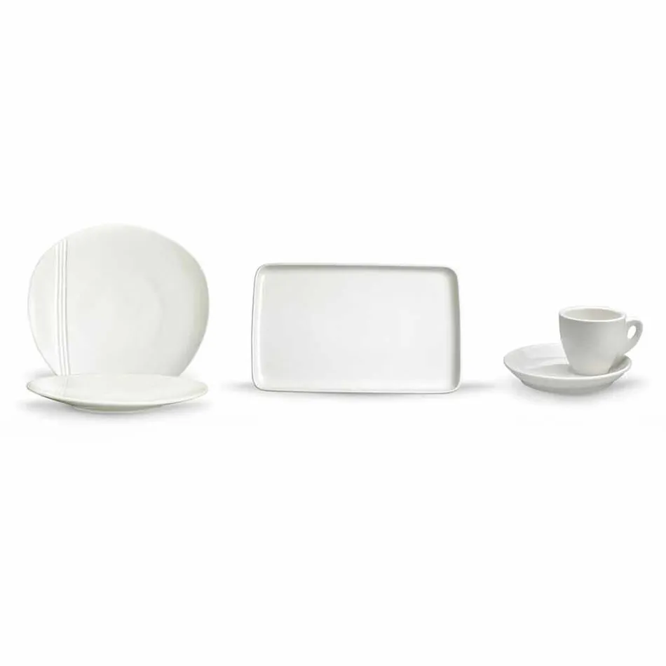 Set de platos modernos de aperitivo de porcelana 36 piezas - Nalah Viadurini