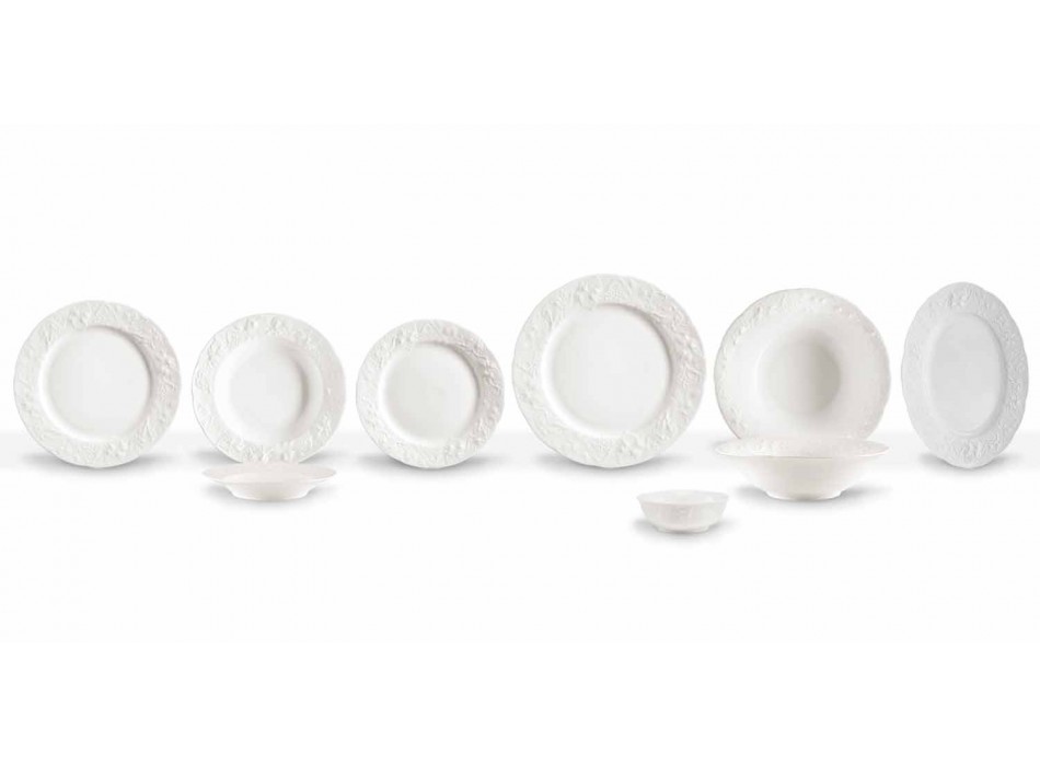 Juego de 27 elegantes platos de diseño de porcelana blanca - Gimignano Viadurini