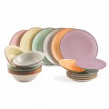 Set de platos de gres pintados a mano de colores Set 18 piezas - Abruzzo3