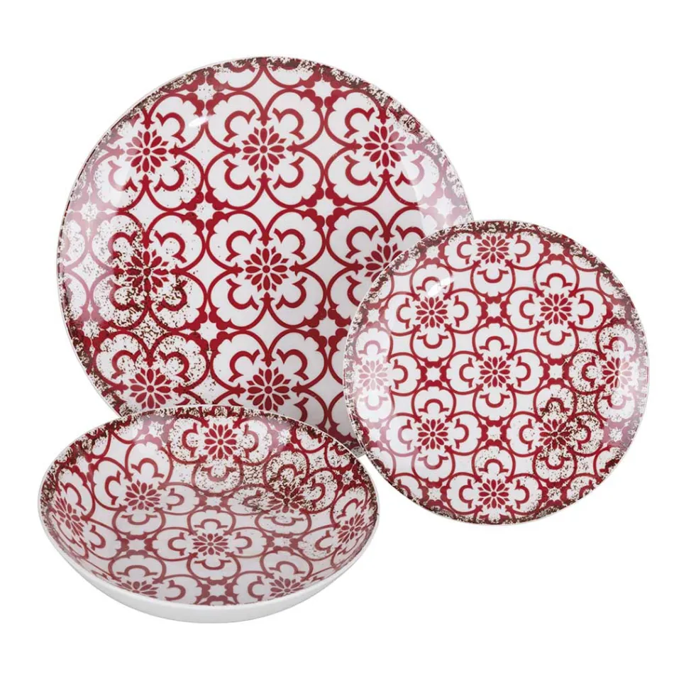 Vajilla de Porcelana de 18 Piezas en 2 Acabados Diferentes - Jamais Viadurini