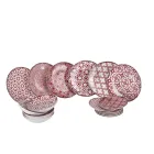 Vajilla de Porcelana de 18 Piezas en 2 Acabados Diferentes - Jamais Viadurini