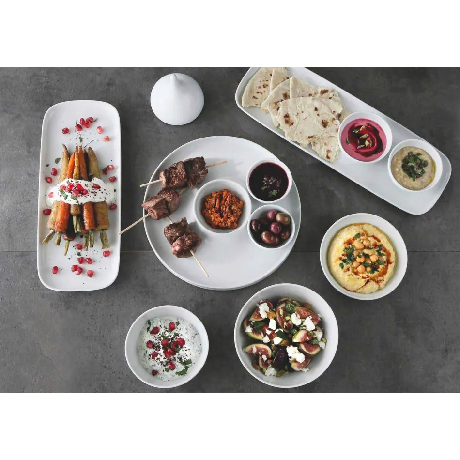 Juego de platos de aperitivo de porcelana de diseño moderno 8 piezas - Galatino Viadurini