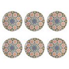 Servicio De Plato Para Pizza De Porcelana De Colores Decorados 6 Piezas - Marruecos Viadurini