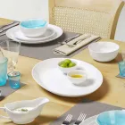 Platos para servir 3 piezas de diseño moderno en porcelana blanca - Málaga Viadurini