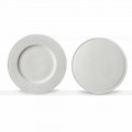 Platos de Servicio Diseño Gourmet en Porcelana Blanca 2 Piezas - Flavia