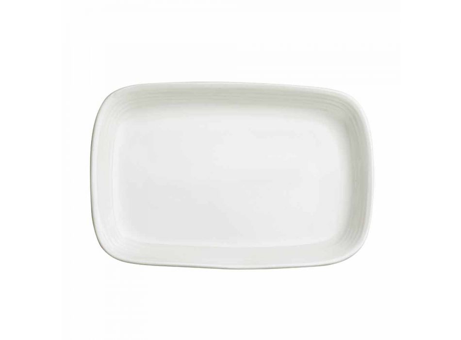 Set de platos de porcelana blanca, 30 piezas - Nalah Viadurini
