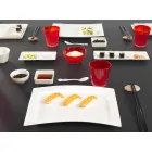 Juego de platos modernos de porcelana blanca, 25 piezas - Basal Viadurini