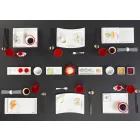 Juego de platos modernos de porcelana blanca, 25 piezas - Basal Viadurini