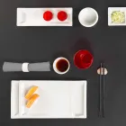 Juego de platos modernos de porcelana blanca, 25 piezas - Basal Viadurini