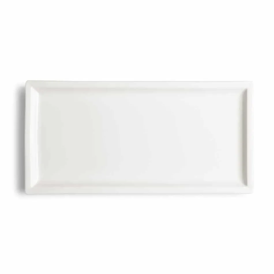 Juego de platos modernos de porcelana blanca, 25 piezas - Basal Viadurini