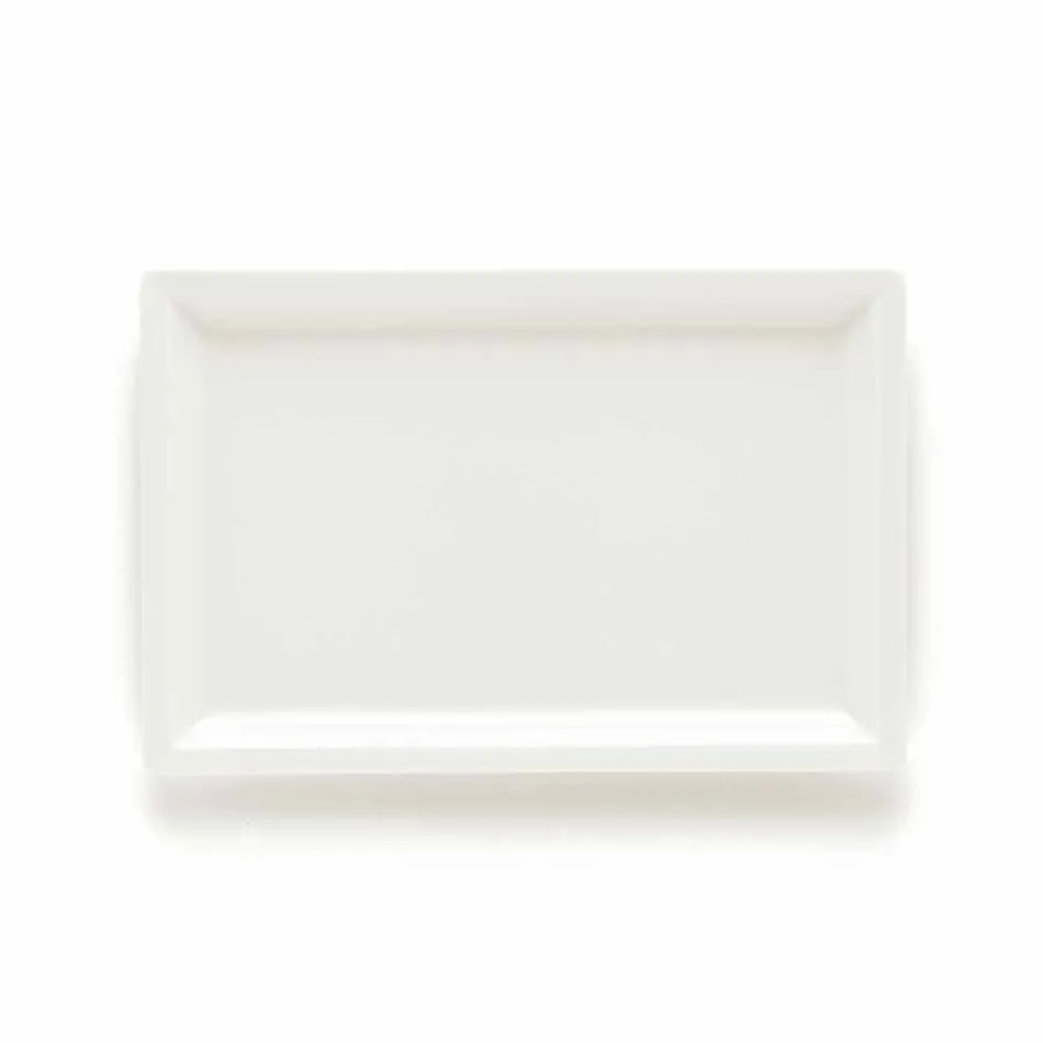 Juego de platos modernos de porcelana blanca, 25 piezas - Basal Viadurini