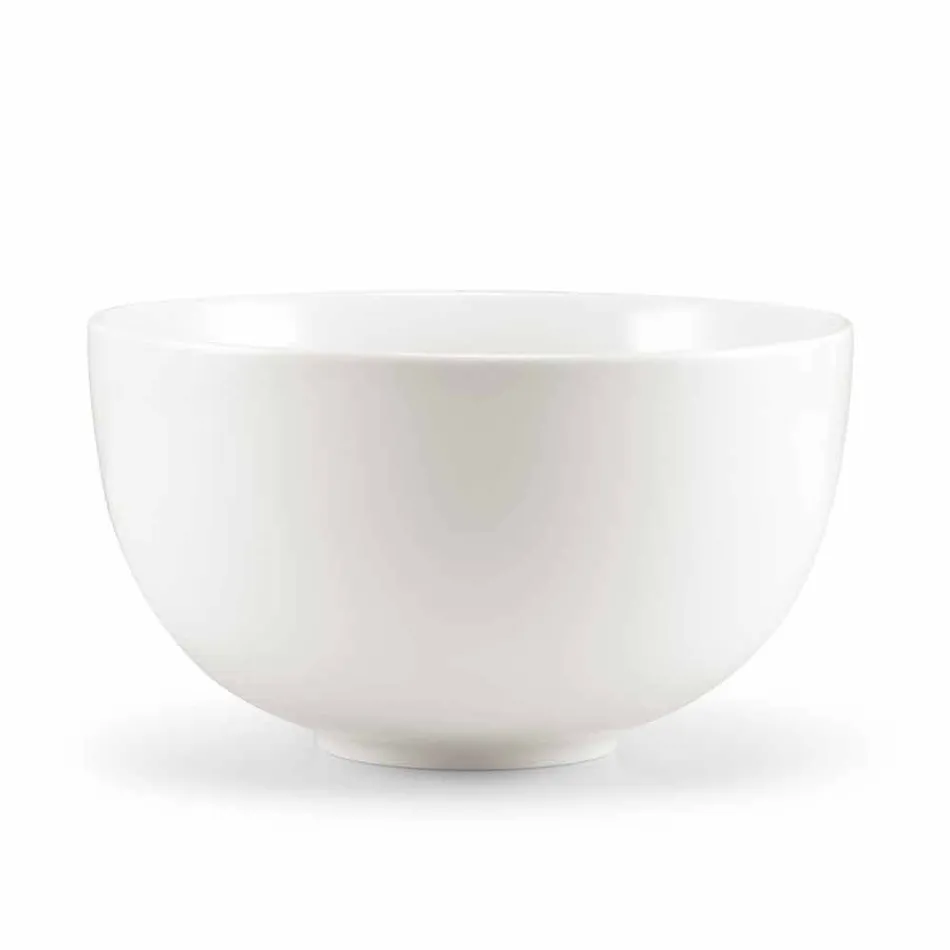Juego de platos modernos de porcelana blanca, 25 piezas - Basal Viadurini