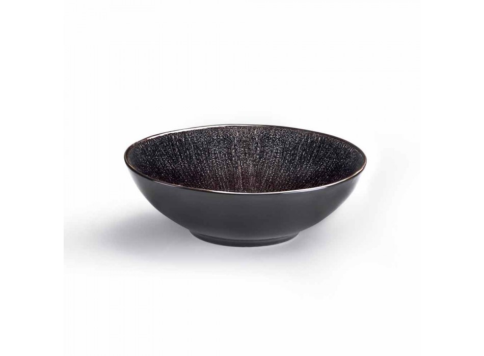 Vajilla Set 28 piezas de diseño moderno de porcelana negra completa - Skar Viadurini