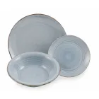 Servicio de vajilla en tonos azul dolomita duro 18 piezas - Abruzzo Viadurini