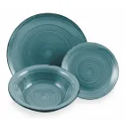 Servicio de vajilla en tonos azul dolomita duro 18 piezas - Abruzzo Viadurini