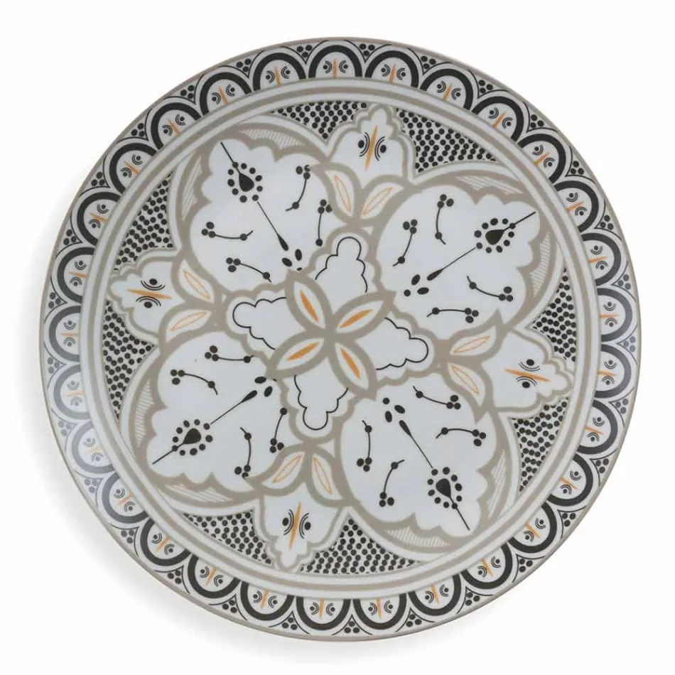 Servicio de platos étnicos en porcelana y gres coloreado y moderno 18 piezas - Fez Viadurini