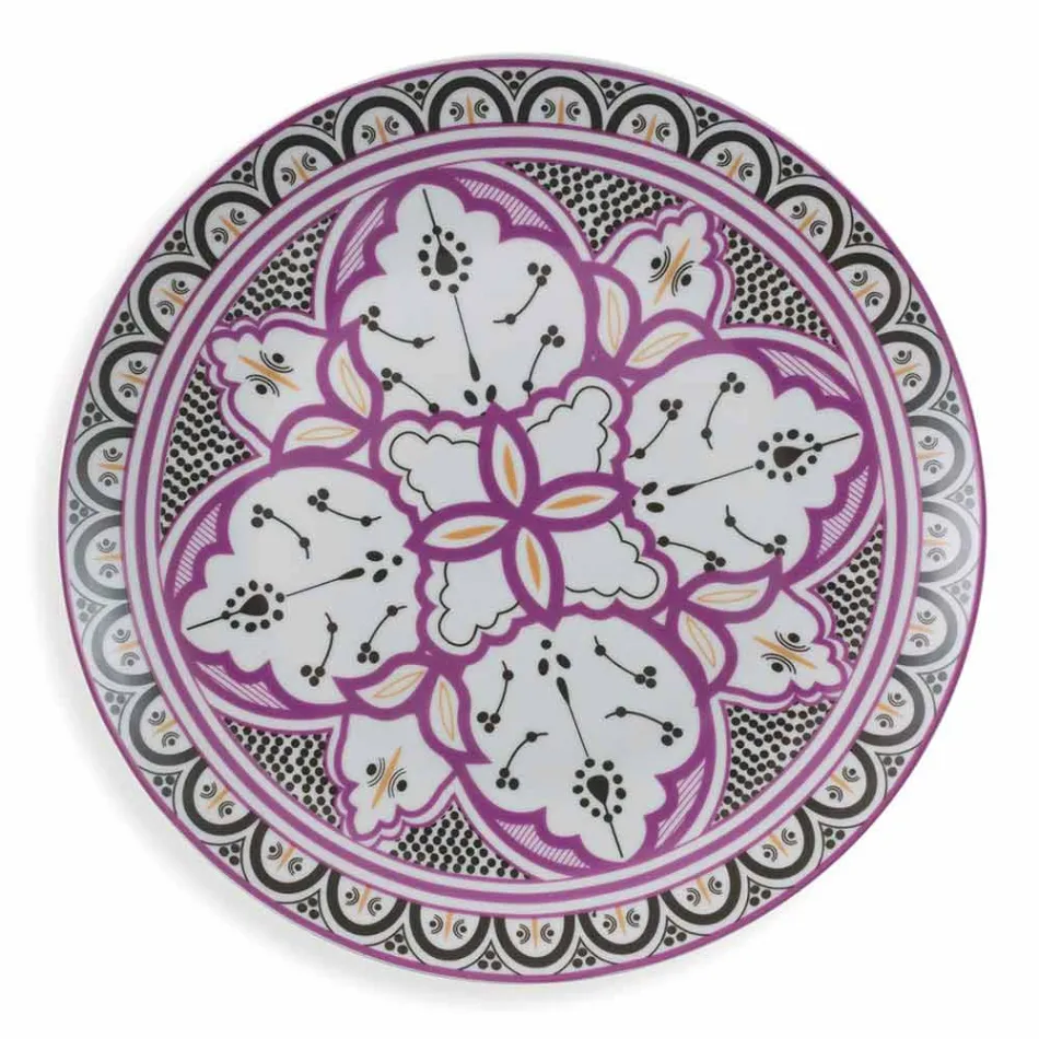 Servicio de platos étnicos en porcelana y gres coloreado y moderno 18 piezas - Fez Viadurini