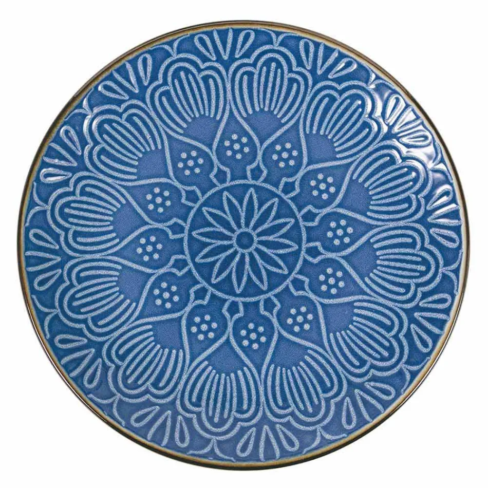 Servicio de vajilla en Duro Dolomita Gris, Celeste o Azul 18 Piezas - Árabe Viadurini