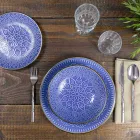 Servicio de vajilla en Duro Dolomita Gris, Celeste o Azul 18 Piezas - Árabe Viadurini