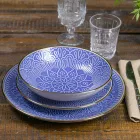 Servicio de vajilla en Duro Dolomita Gris, Celeste o Azul 18 Piezas - Árabe Viadurini