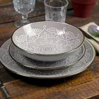 Servicio de vajilla en Duro Dolomita Gris, Celeste o Azul 18 Piezas - Árabe Viadurini