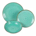 Servicio de vajilla en Duro Dolomita Gris, Celeste o Azul 18 Piezas - Árabe Viadurini