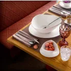 Vajilla de porcelana blanca con 23 piezas de diseño moderno y elegante - Nalah Viadurini