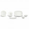 Vajilla de porcelana blanca con 23 piezas de diseño moderno y elegante - Nalah