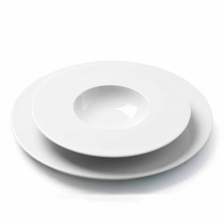 Moderno y elegante juego de vajilla en porcelana 24 piezas - telescopio Viadurini