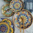 Juego de cubiertos de acero dorado satinado efecto tortuga 24 piezas - Rock Viadurini