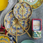 Juego de cubiertos de acero dorado satinado efecto tortuga 24 piezas - Rock Viadurini