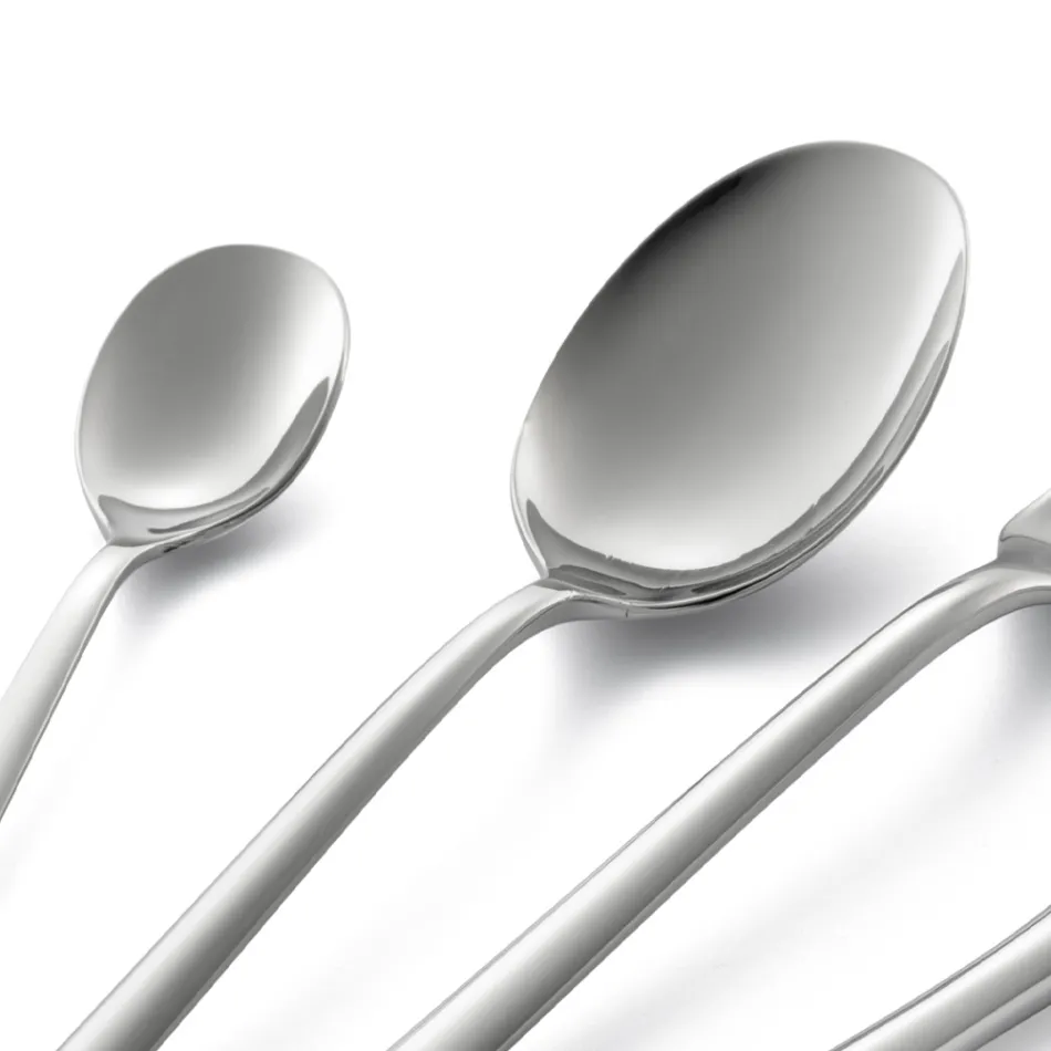 Juego de Cubiertos de Acero Inoxidable Pulido Diseño Cuadrado 24 Piezas - Bumbun Viadurini