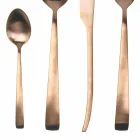 Juego de cubiertos de acero mate de plata, oro o cobre de 24 piezas - Borough Viadurini