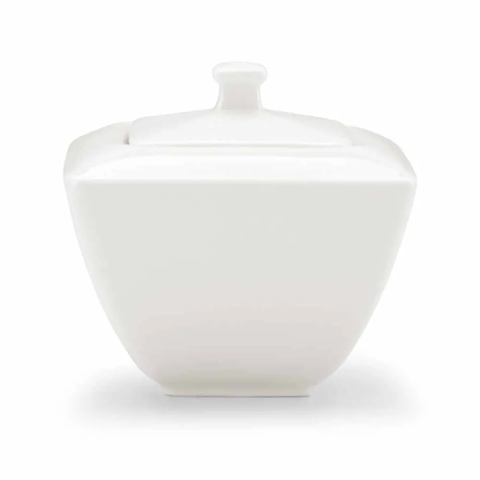 Servicio de tazas de café de porcelana blanca Diseño moderno 8 piezas - Duomo Viadurini