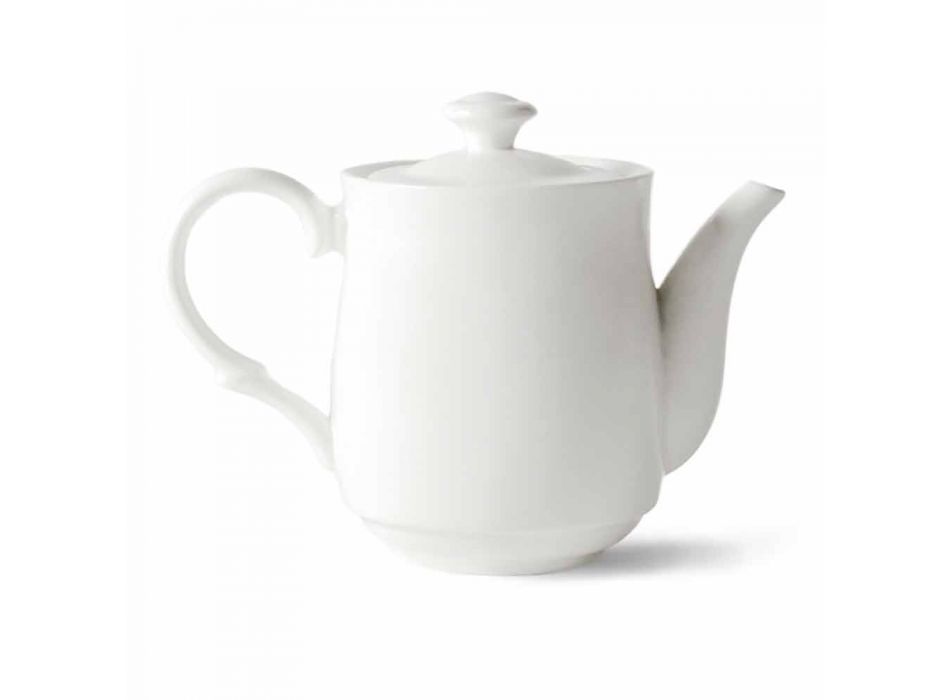 Juego de tazas de té de porcelana blanca 21 piezas con tapa - Samantha Viadurini