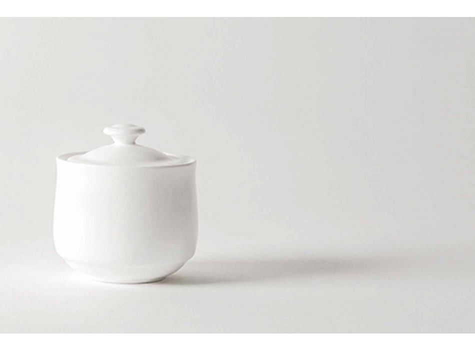 Juego de tazas de té de porcelana blanca 21 piezas con tapa - Samantha Viadurini