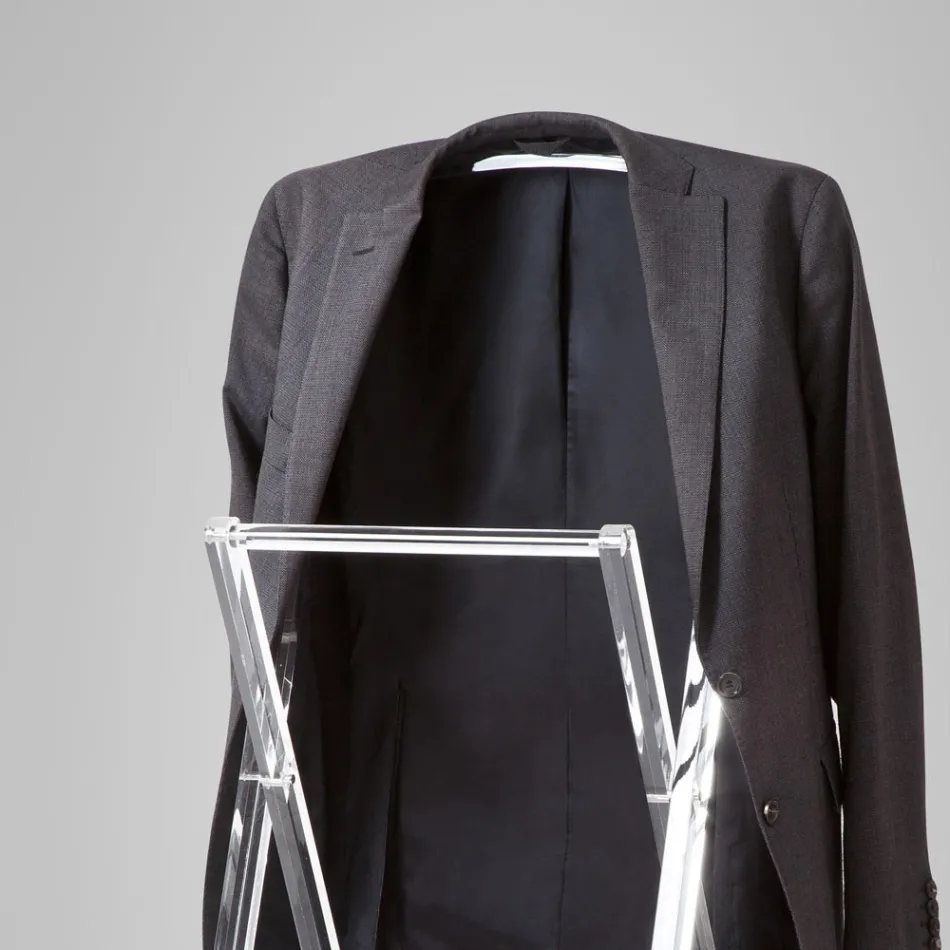 Servicio de valet plegable en cristal acrílico transparente - Stecla Viadurini