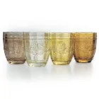Juego de 12 Vasos de Agua de 265 ml de Vidrio con Decoración Arabesca - Árabe Viadurini