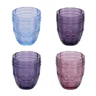 Juego de 12 Vasos de Agua de 265 ml de Vidrio con Decoración Arabesca - Árabe Viadurini