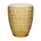 Juego de 12 vasos de agua de 300 ml en vidrio coloreado y relieve - Sirena Viadurini