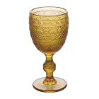 Juego de 12 Copas de 210 ml en Vidrio Coloreado y Trabajo en Relieve - Atardecer Viadurini