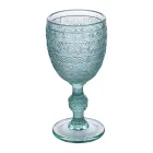 Juego de 12 Copas de 210 ml en Vidrio Coloreado y Trabajo en Relieve - Atardecer Viadurini