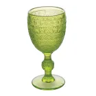 Juego de 12 Copas de 210 ml en Vidrio Coloreado y Trabajo en Relieve - Atardecer Viadurini